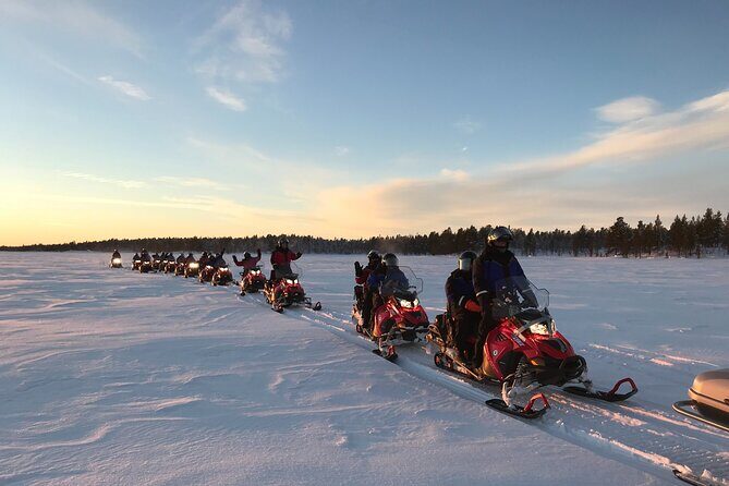 Easy Snowmobile Safari - The Frozen River Launch: the first rush of speed