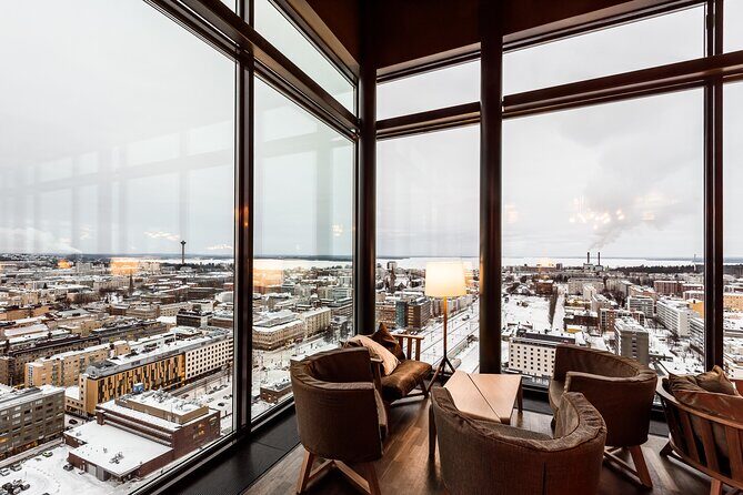 FOOD Tour with Roof Top Bar in Helsinki - The exact tasting menu: salmon canapé, reindeer, caviar, and chocolate