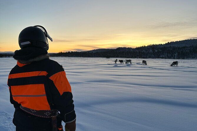 From Saariselkä: Ice Fishing Tour to Lake Inari, reindeers &lunch - On Lake Inari ice: how the guide sets you up for success