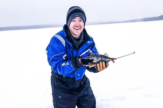 Ice Fishing Trip in Rovaniemi - On the ice: drilling holes, moving carefully, and learning fast