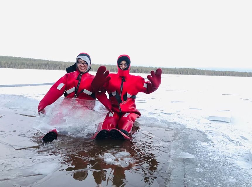 Lapland: Ice Fishing, Floating & BBQ Snow Adventure - Ice Fishing Lesson on a Frozen Lake: Skills Over Guarantees
