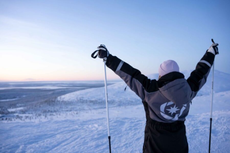 Levi: Backcountry Skiing Adventure - Campfire BBQ and hot drinks: the warmth break that keeps the trip fun