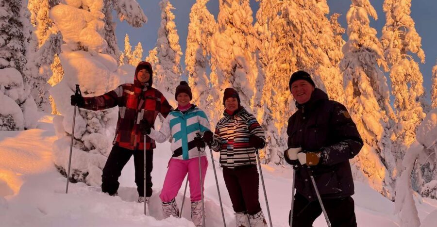 Levi: Lakeside forest snowshoeing - Photo breaks and making your own snowshoe lines