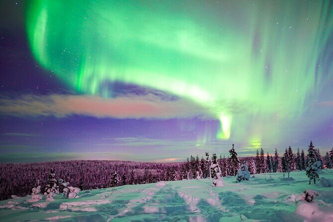Night Snowshoeing Adventure under the Northern Lights - The Route: Taiga Forest, Frozen Water, and Hill-Top Chances