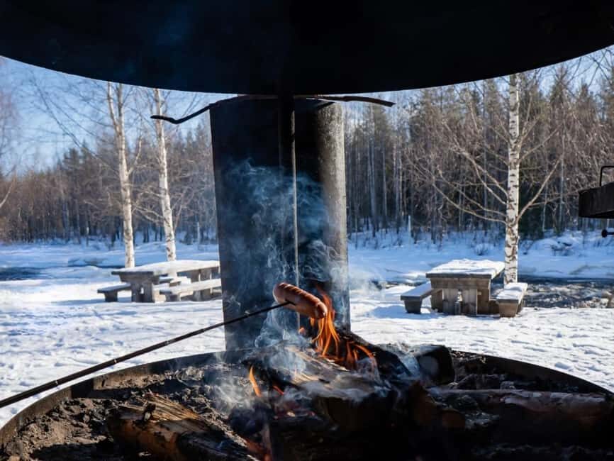 Rovaniemi: Snowshoe Adventure at Vikaköngäs & Barbeque - The BBQ Stop: Hot Drinks and Grilled Sausages Done Right