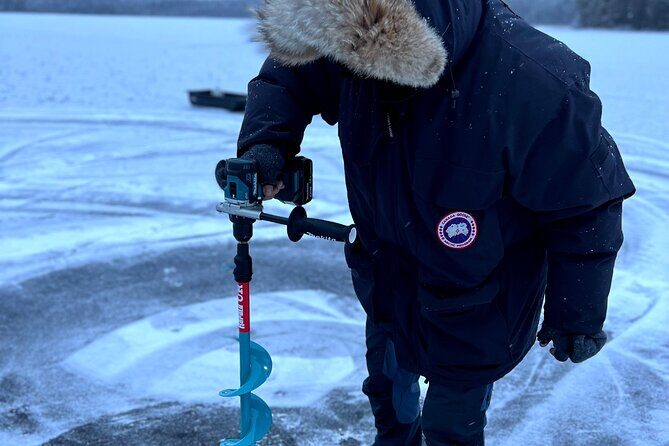 VIP Ice Fishing "ICEBREAKER" Lunch in Glass Igloo - Warmth and gear: Canada Goose clothing plus everything you need